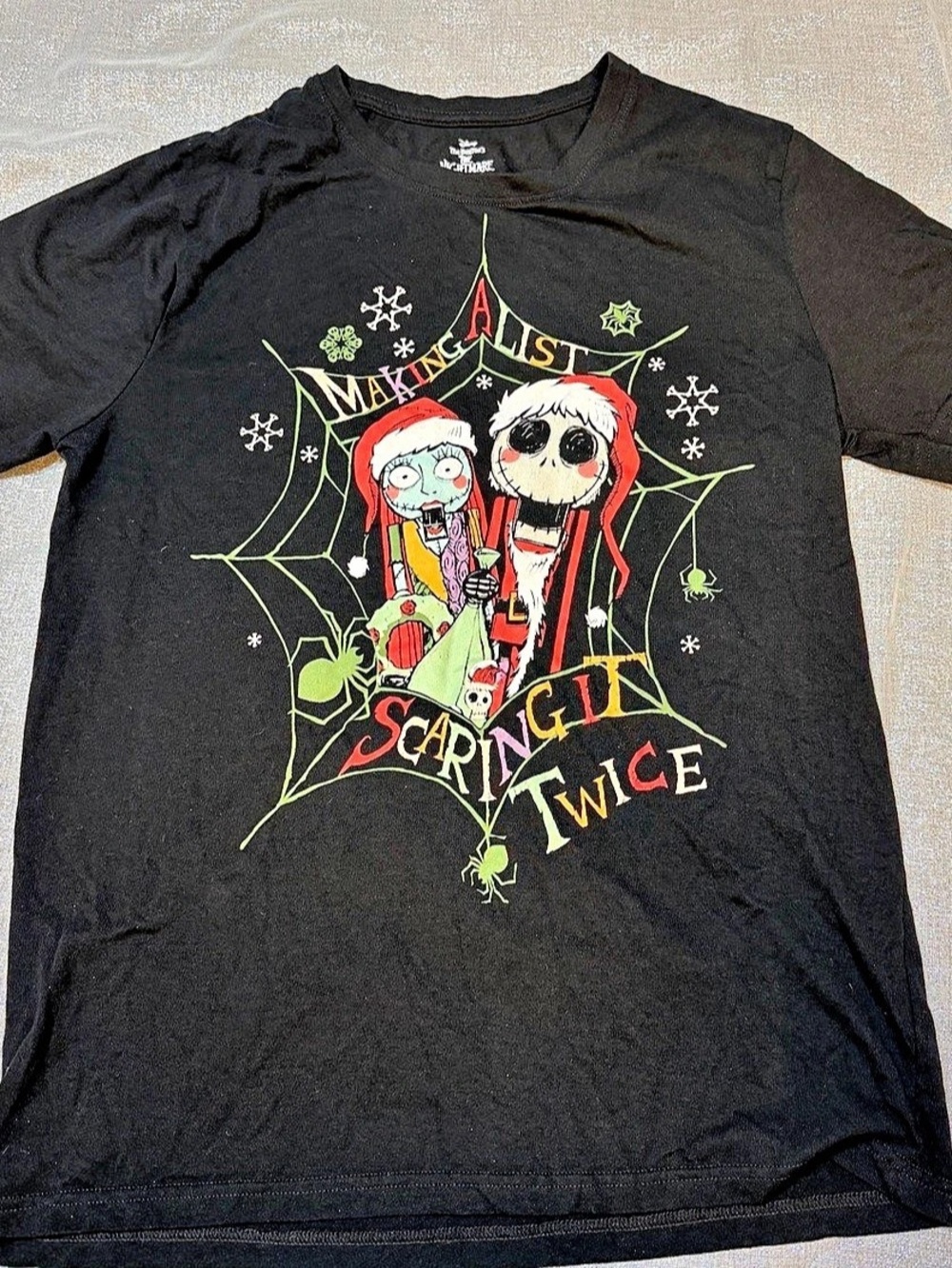 Disney The Nightmare Before Christmas Making A List Scaring It Twice T-Shirt
